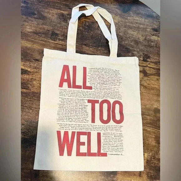 All Too Well | Taylor Swift song lyrics tote bag​ - Picture 1 of 5